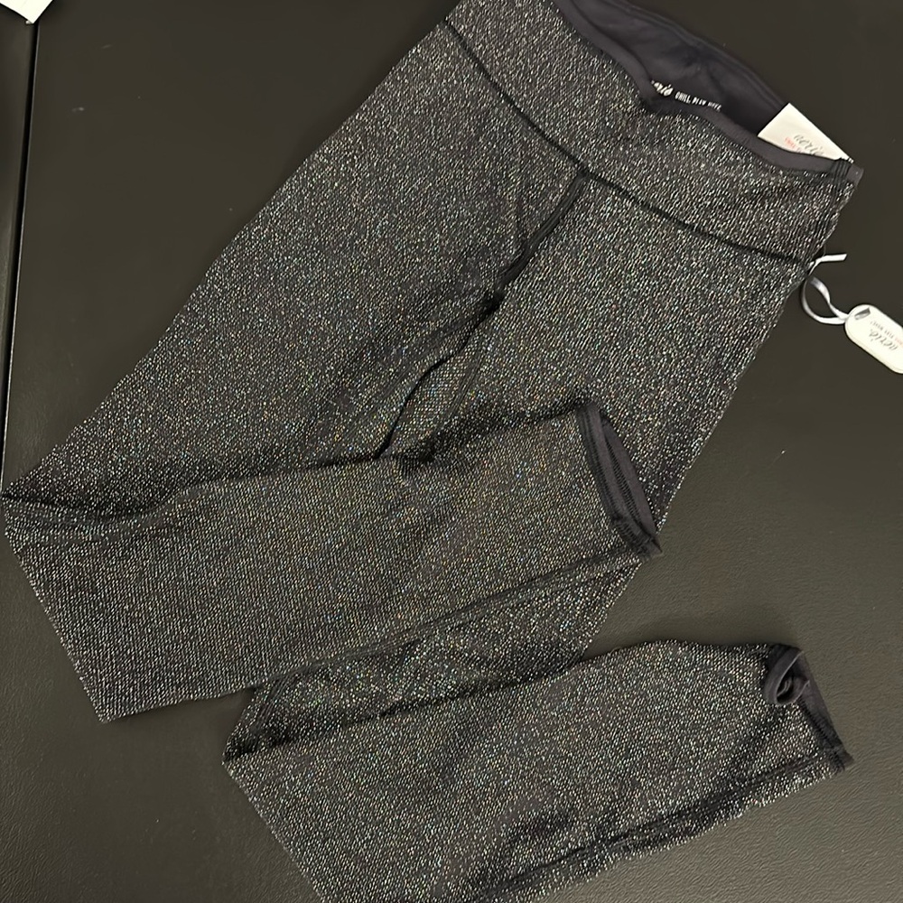 NWT AERIE SPARKLY BLACK LEGGINGS Sz XS